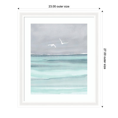 Framed Art Sea and Seagulls by Nikita Jariwala