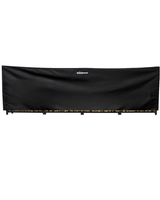 Woodhaven Full Firewood Rack Cover with zipper closure protecting stacked firewood outdoors