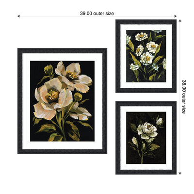 Moody Whites Floral No.
3 3 Piece Framed Wall Art Print Set by Annie Quigley