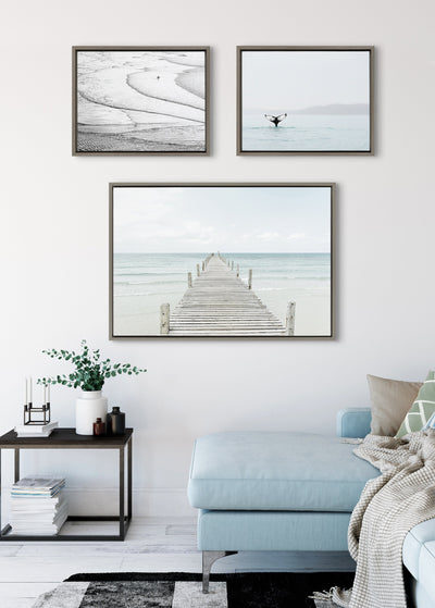 Sylvie Ocean Beach Framed Canvas Set