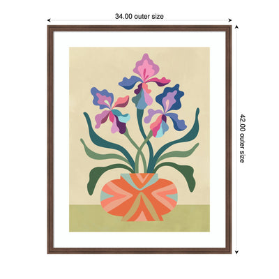 Framed Art Iris and Vase by Rachel Lee