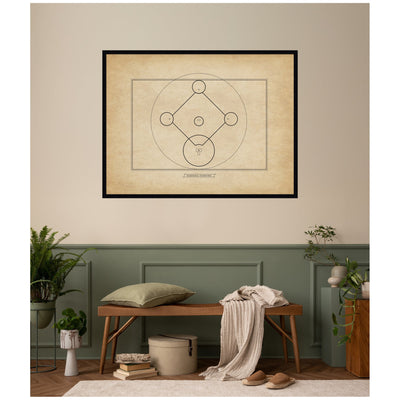 Vintage Sports Baseball Diamond Diagram Horizontal by The Creative Bunch Studio Framed Wall Art Print