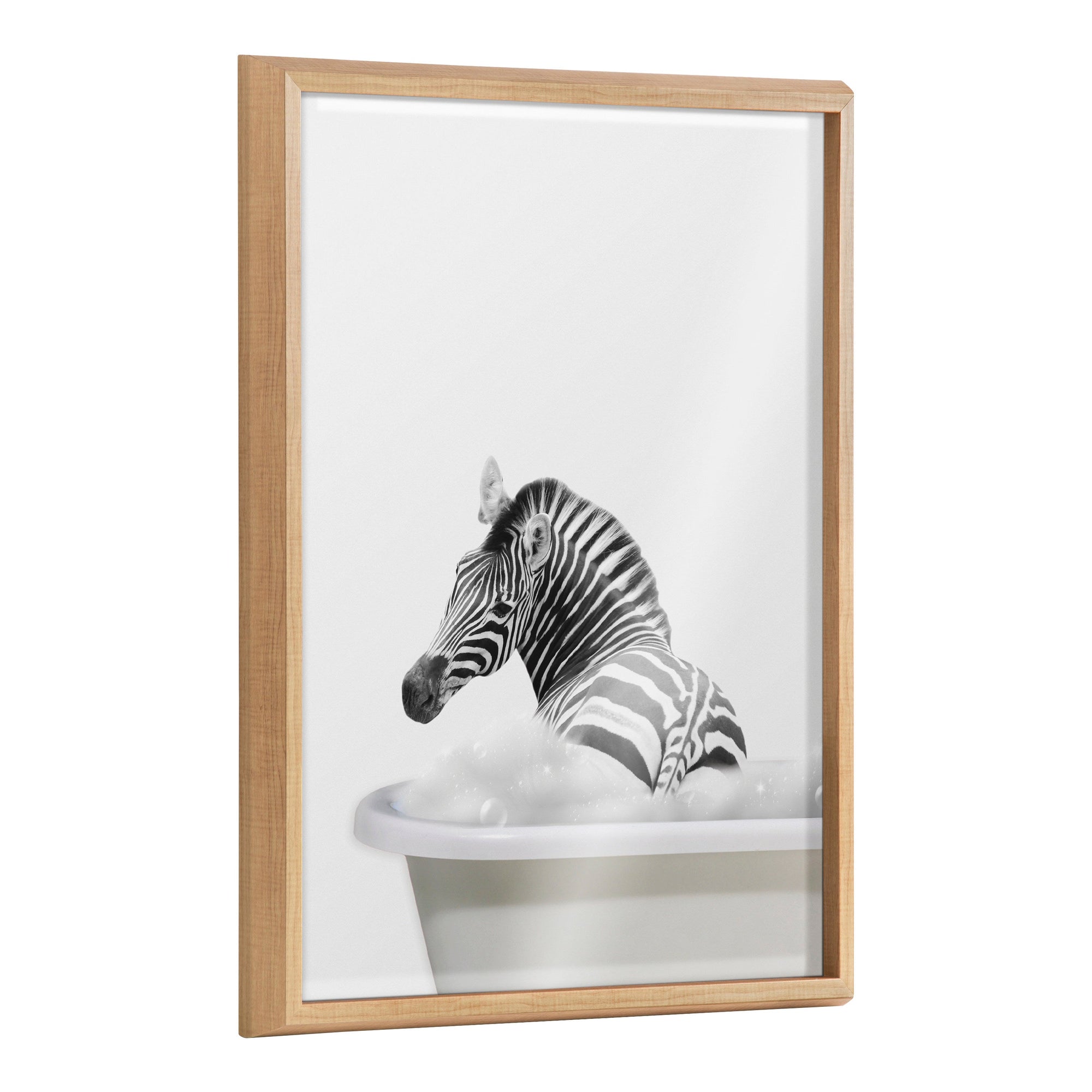 Blake Bathroom Bubble Bath Zebra Framed Printed Glass by The Creative by kateandlaurel - main product image for Resin Society