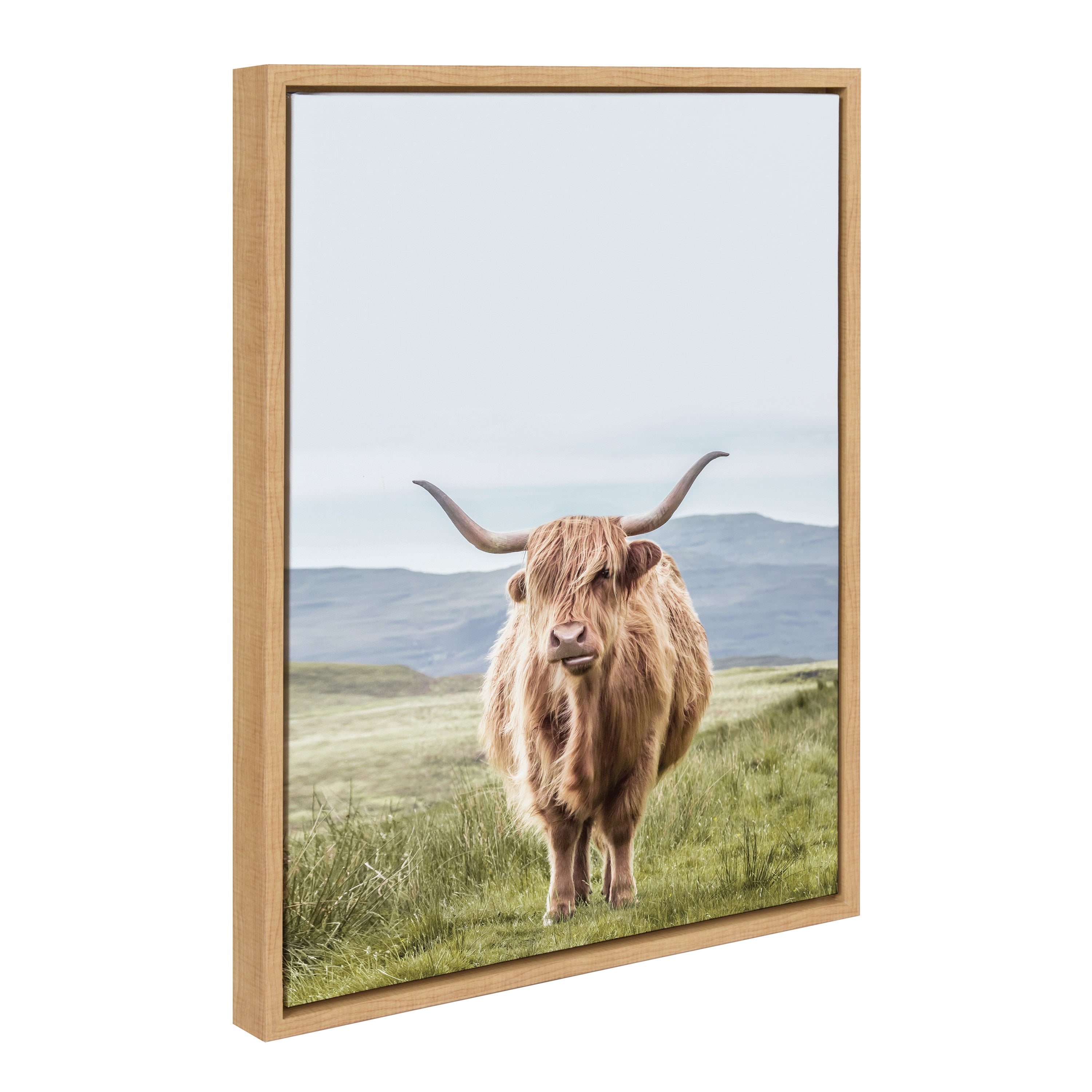 Sylvie Highland Cow Mountain Landscape Framed Canvas by The Creative