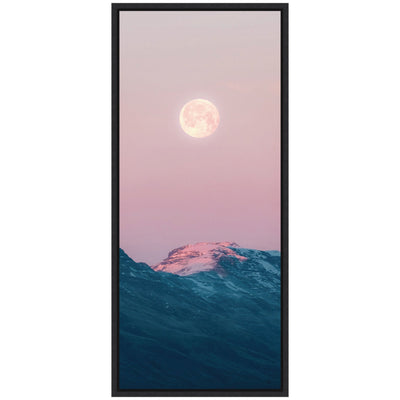 Sylvie Pastel Moonrise over Icelandic Mountains Framed Canvas by Michael Schauer