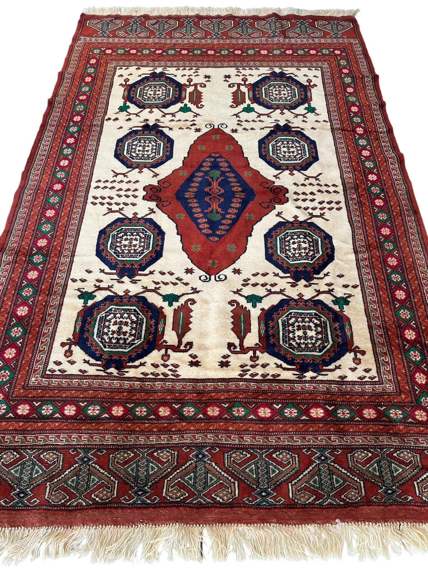 Hand-Knotted Afghani Kazak Wool Rug - 4'8" x 7'2" by Rugistan - product image 2 for Resin Society