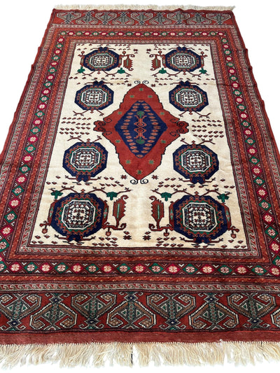 Hand-Knotted Afghani Kazak Wool Rug - 4'8" x 7'2" by Rugistan - product image 2 for Resin Society