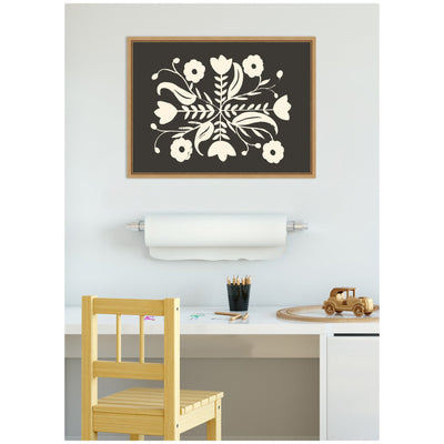 Aurelia Black Cream 012 by Vicky Yorke Framed Canvas Wall Art Print