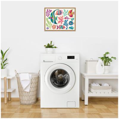 Sylvie Fun Colorful Tropical Fish Framed Canvas by Rachel Lee