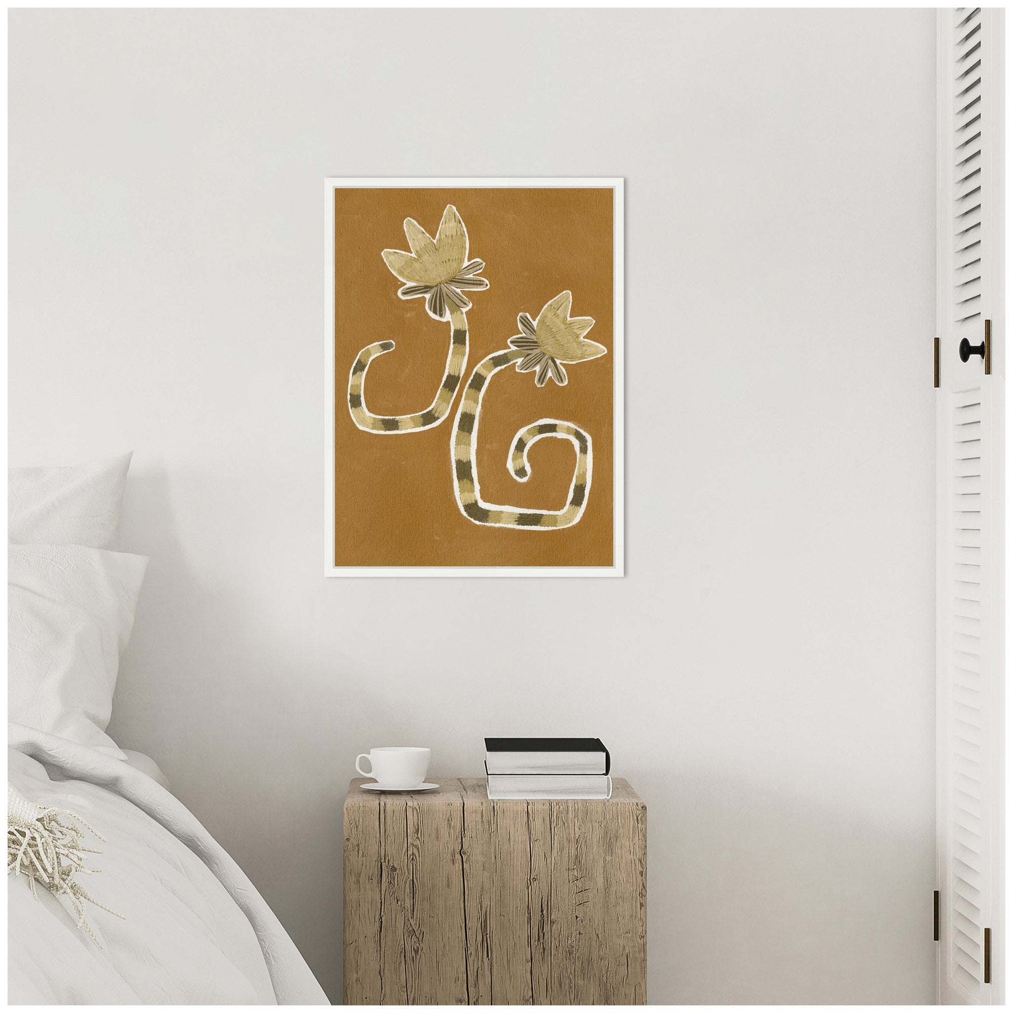 Sylvie Delicate Bloom 8 Framed Canvas by Shatha Al Dafai