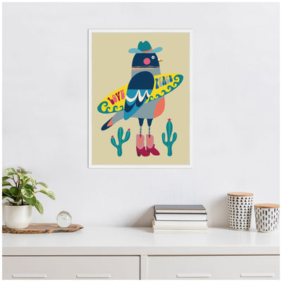 Sylvie Surfer Pigeon Framed Canvas by Rachel Lee