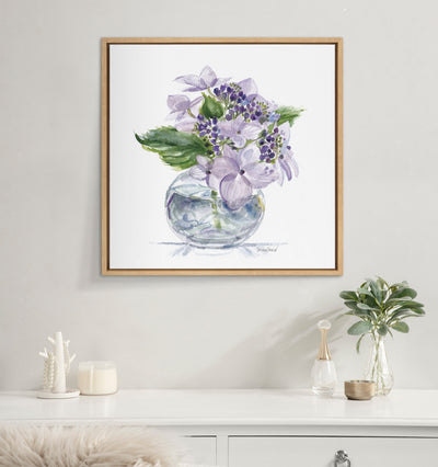 Sylvie Hydrangea Blossom Bud Framed Canvas by kateandlaurel - product image 7 for Resin Society