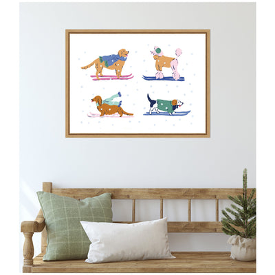 Sylvie Framed Canvas Ski Dogs 1 by Krissy Mast