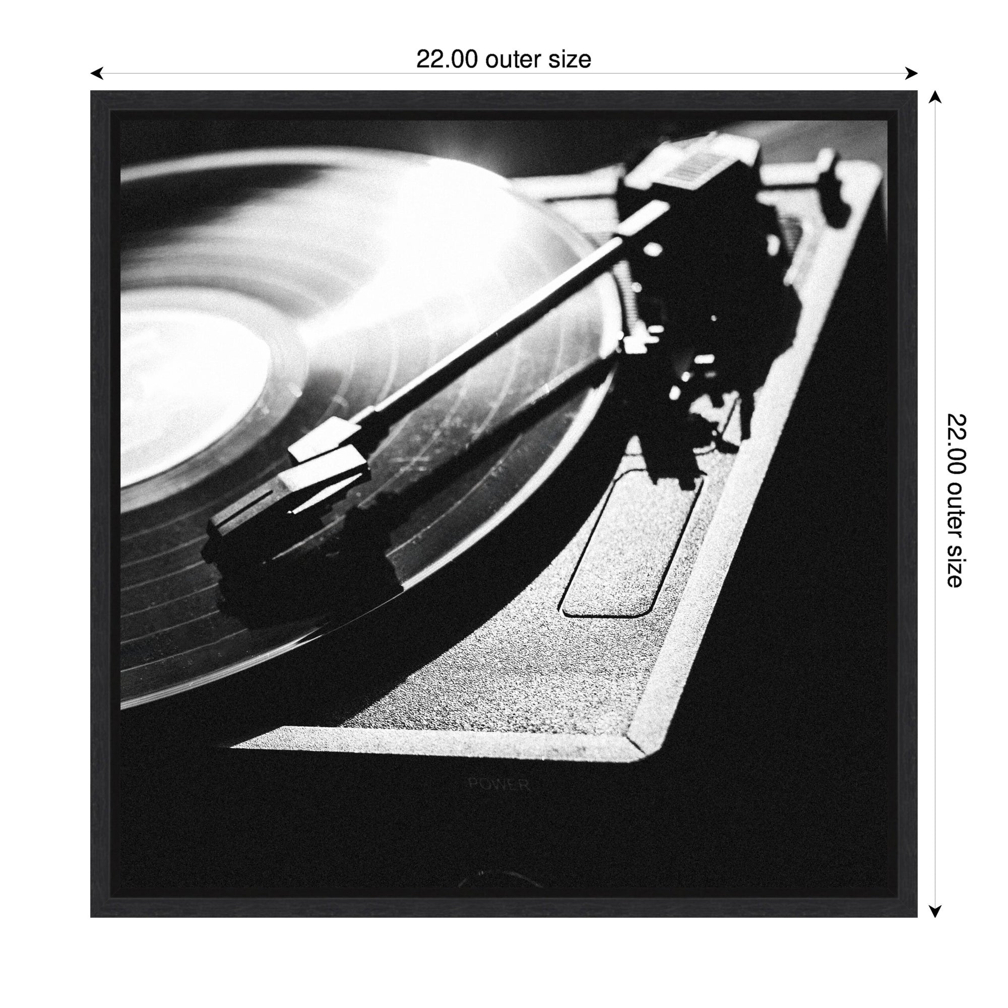 Sylvie Vinyl Record Player Framed Canvas by Alicia Abla