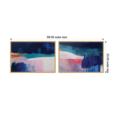Blue Current No.
1 & No.
2 2 Piece Framed Canvas Wall Art Set by Amy Lighthall
