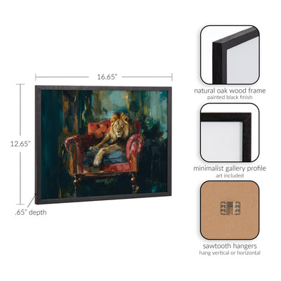 Gallery Lion Portrait in Rich Jewel Tones Print by The Creative Bunch Studio
