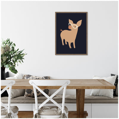 Sylvie Farm Pig Framed Canvas by Hannah Beisang