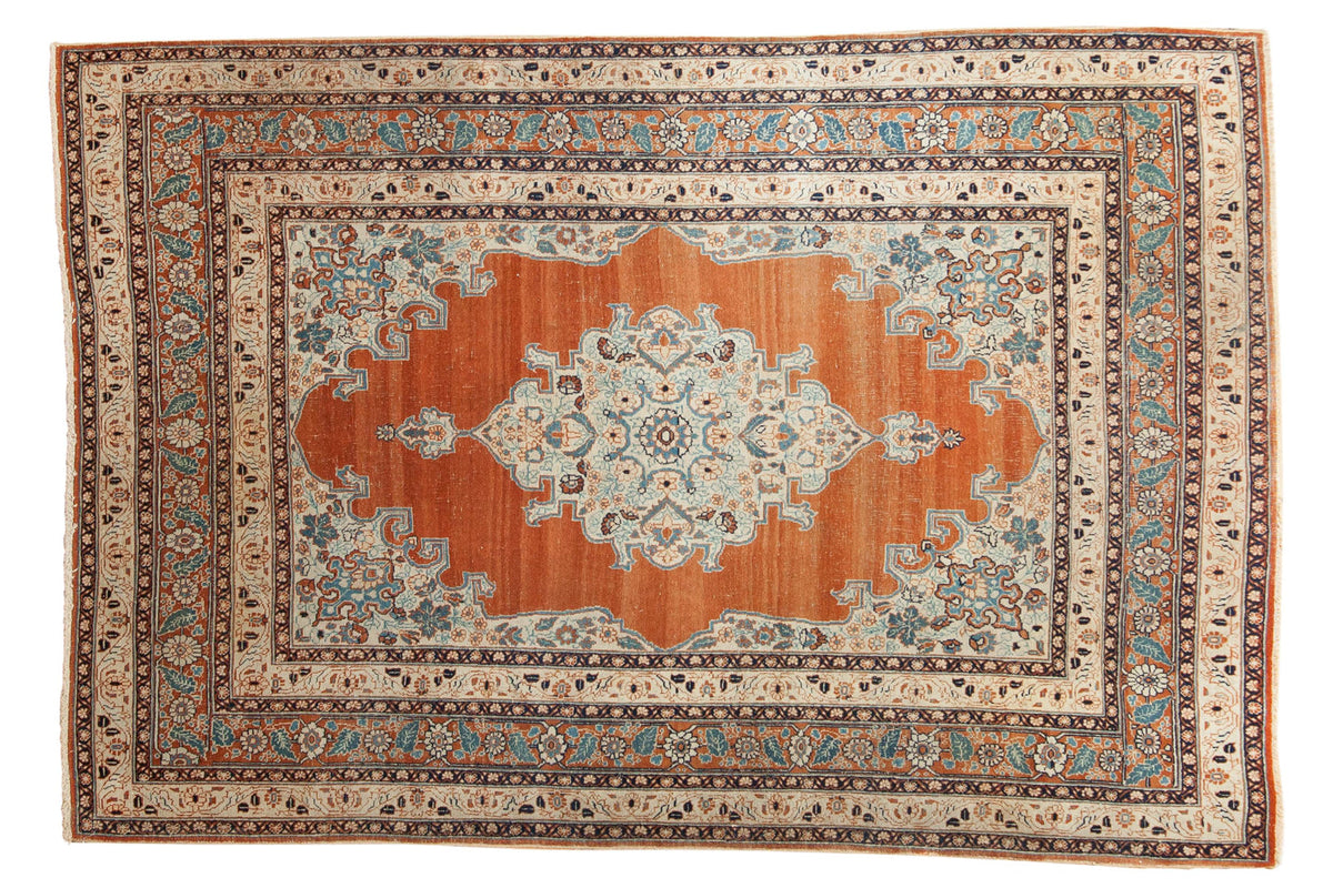4x6 Fine Antique Haji Jalili Tabriz Rug by Old New House® - main product image for Resin Society