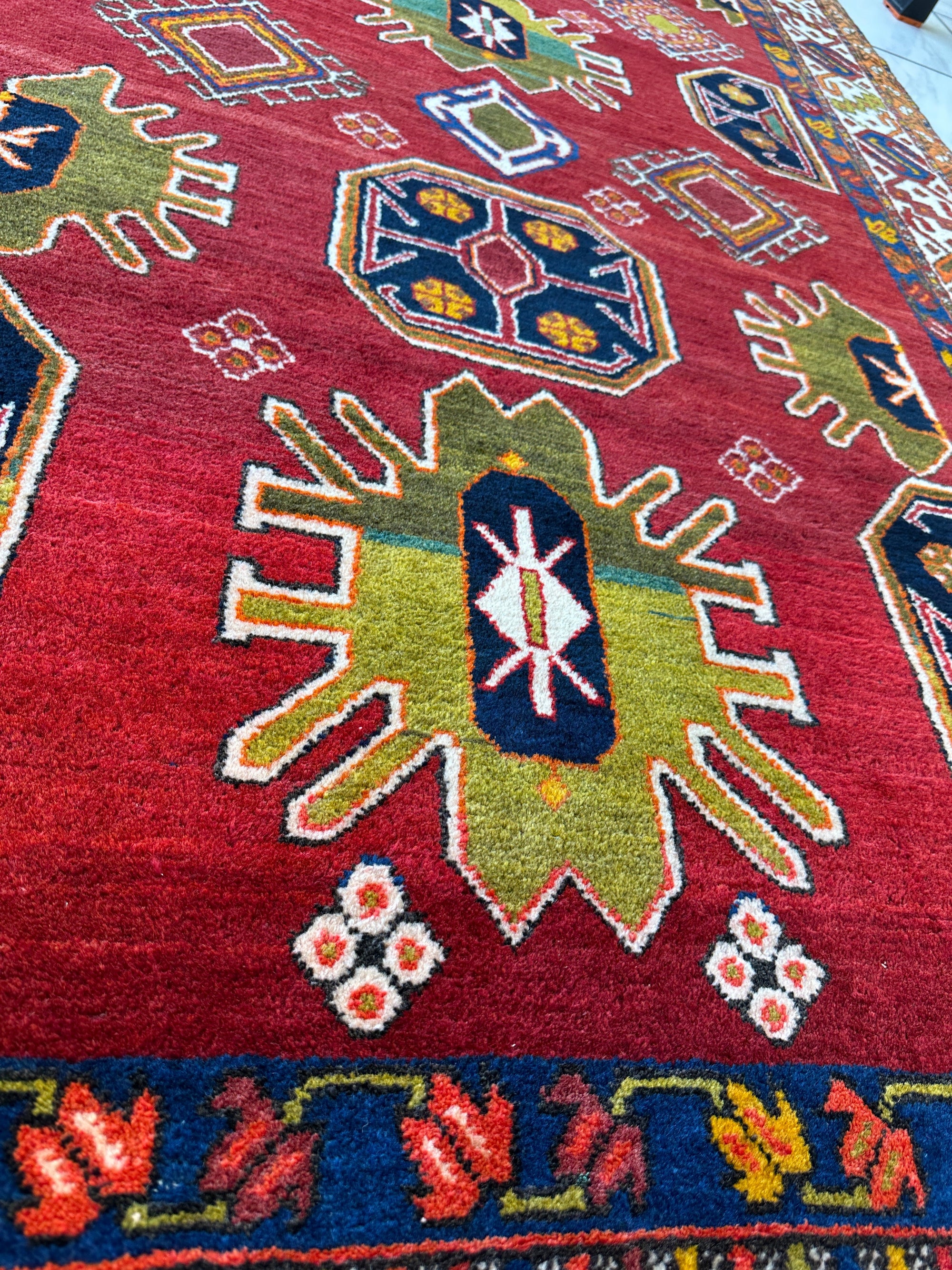 Hand-Knotted Persian Meshgin Wool Rug – 5’ x 11’ – Vintage Tribal by Rugistan - product image 2 for Resin Society