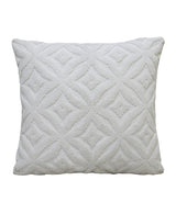 18x18 White Indoor Outdoor Ogee Decorative Pillow with handwoven ogee pattern