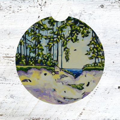Car Coaster: I Follow My Heart and It Leads Me To The Lake. Artist Christi Dreese by Dreese Fine Art - Resin Society