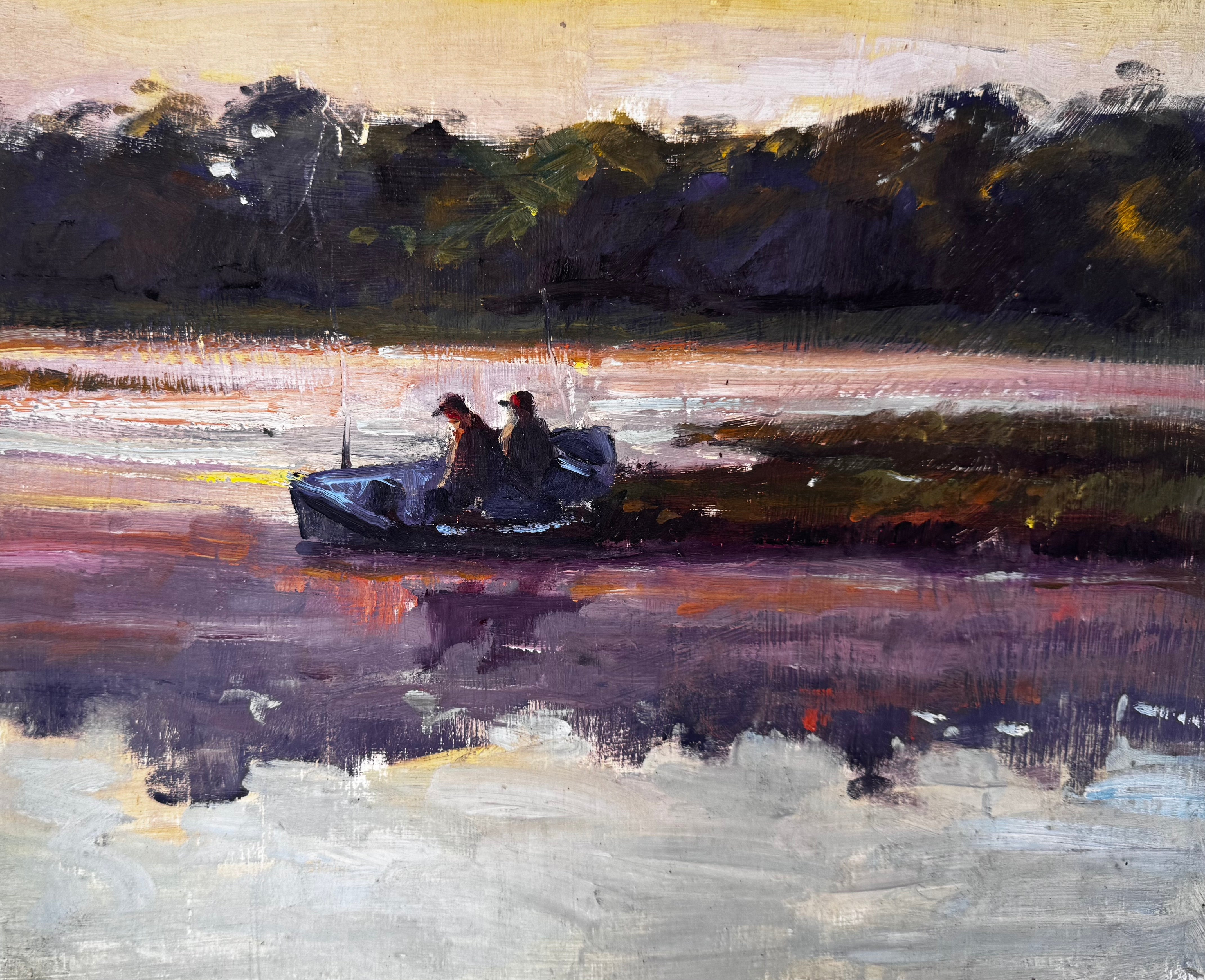Original artwork titled Eighteen by John Beard Collection, an 11x14 plein air painting on board showing a vivid outdoor scene.