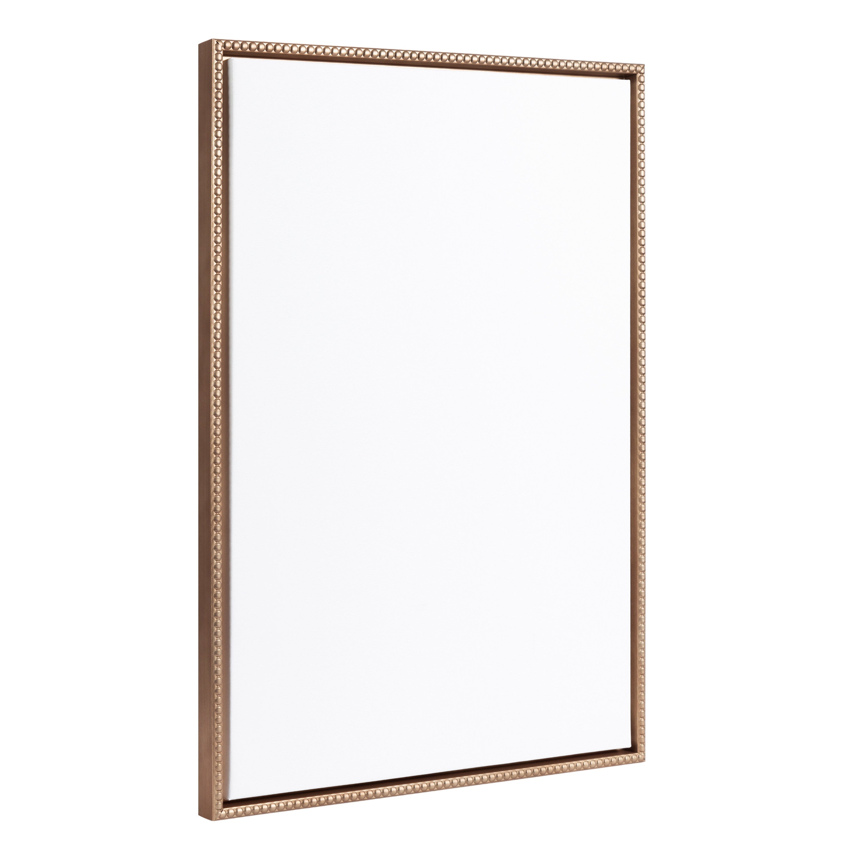 Sylvie Blank Framed Canvas with slight woodgrain frame shown in natural lighting