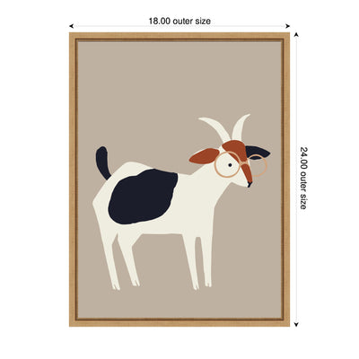 Sylvie Farm Goat Framed Canvas by Hannah Beisang