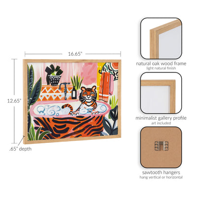 Gallery Bold Maximalist Tiger in Bubble Bath Print by The Creative Bunch Studio