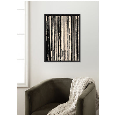 33 RPM Black and White by Robert Cadloff Framed Canvas Wall Art Print