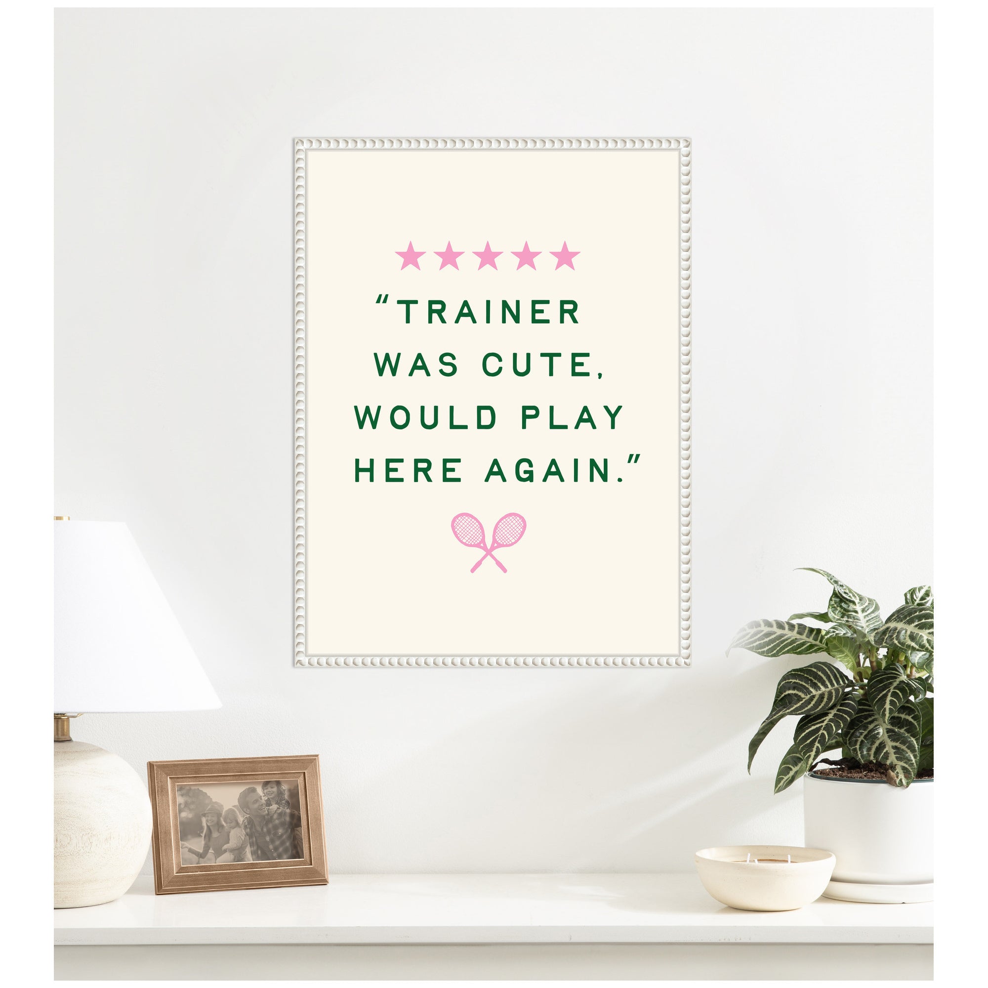 Trainer Was Cute Would Play Here Again, by Lucky Guava Framed Canvas Wall Art Print