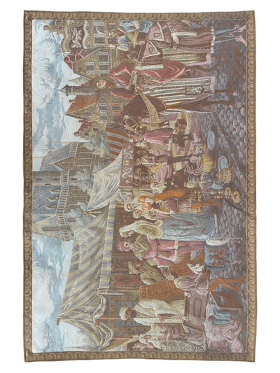 1990s Belgium Wall Tapestry 4'1” x 6'4”