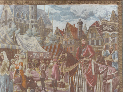 1990s Belgium Wall Tapestry 4'1” x 6'4”