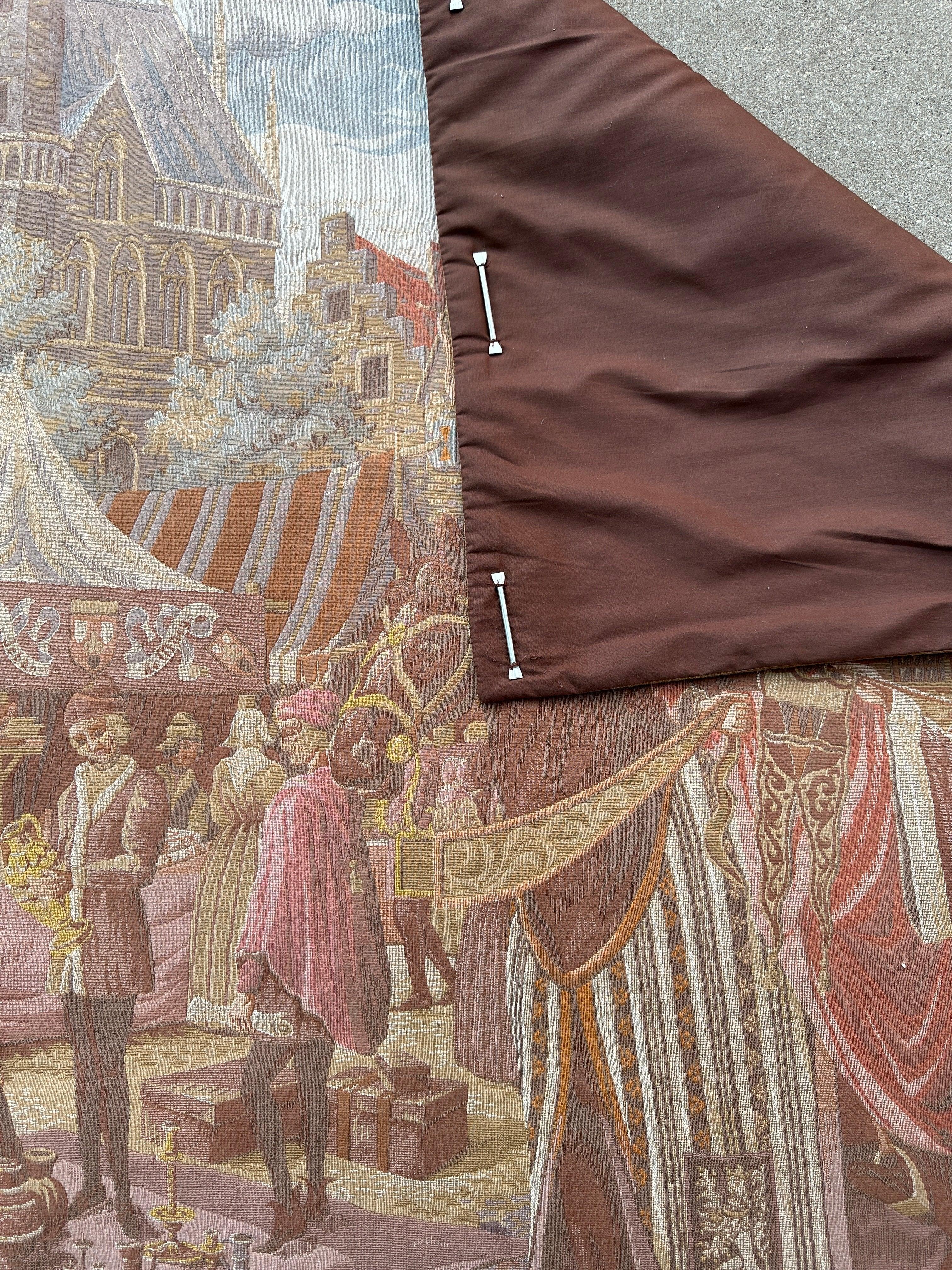 1990s Belgium Wall Tapestry 4'1” x 6'4”