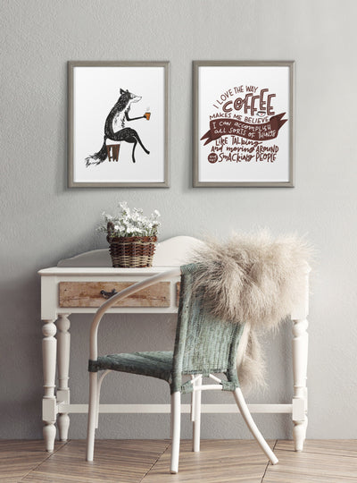Blake Fox Orange Coffee Cup Framed Printed Glass by Viola Kreczmer by kateandlaurel - product image 7 for Resin Society