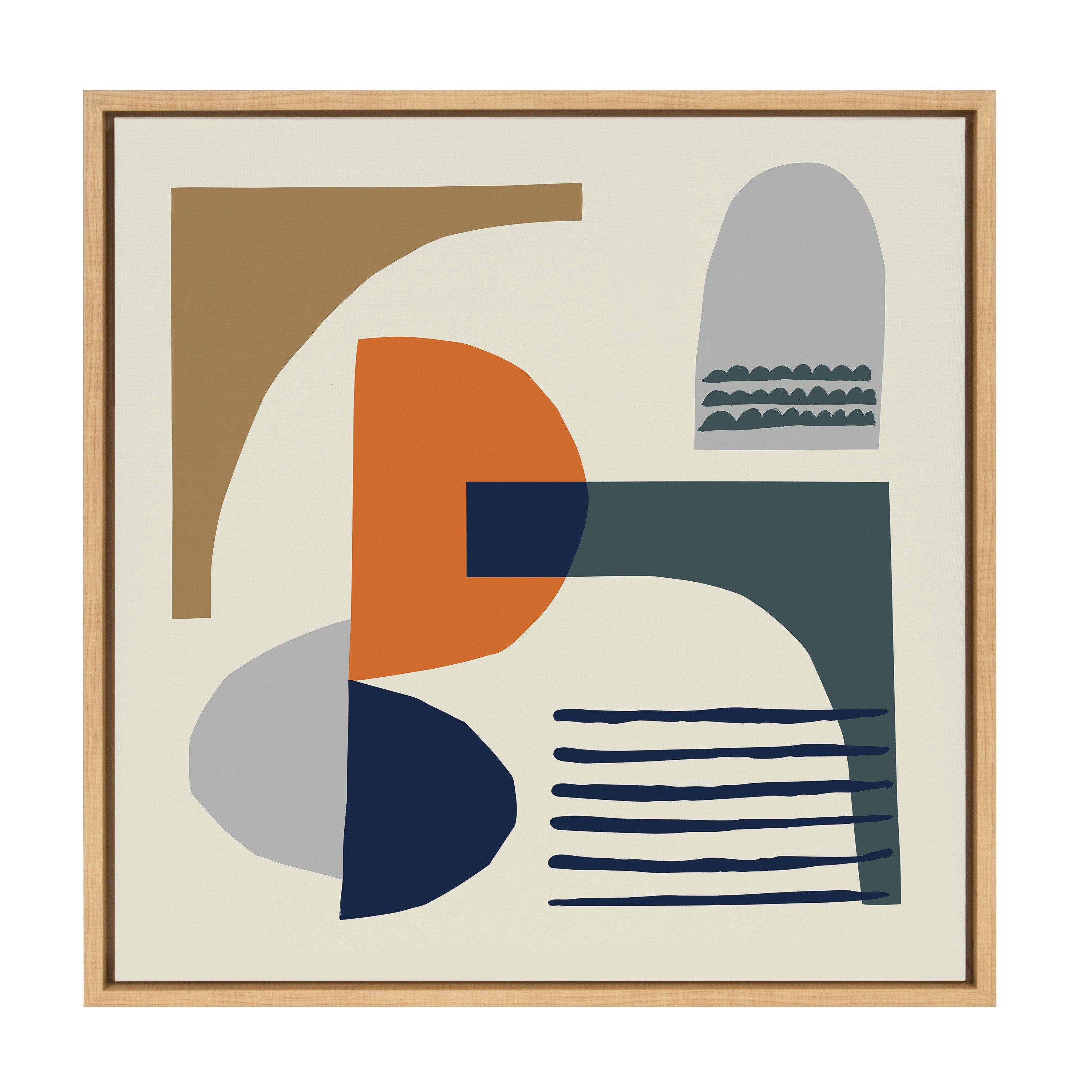 Sylvie Abstract Mid Century Framed Canvas