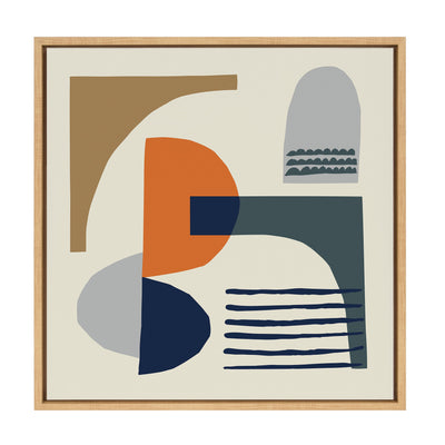 Sylvie Abstract Mid Century Framed Canvas