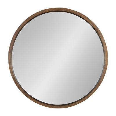 Hutton Round Wood Wall Mirror