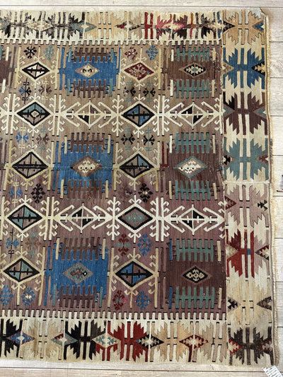 Reyhanli Anatolian 19th C Antique One Of A Kind Kilim Rug 5’ x 8’3” by Rugistan - product image 13 for Resin Society