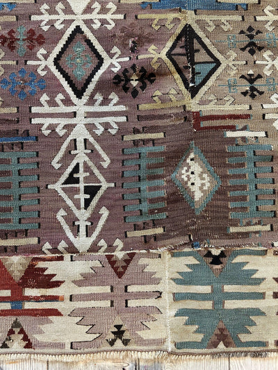 Reyhanli Anatolian 19th C Antique One Of A Kind Kilim Rug 5’ x 8’3” by Rugistan - product image 14 for Resin Society
