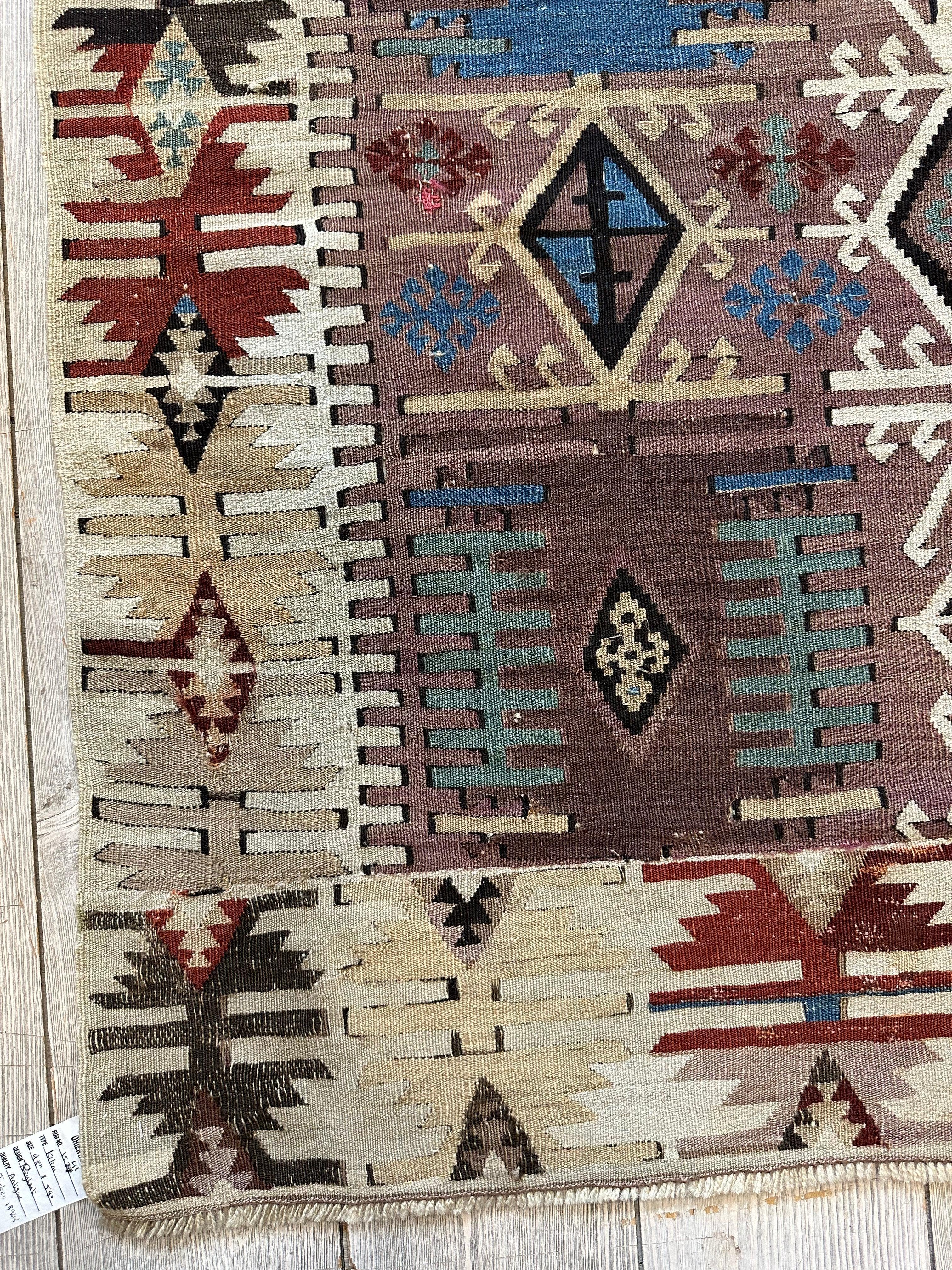 Reyhanli Anatolian 19th C Antique One Of A Kind Kilim Rug 5’ x 8’3” by Rugistan - product image 16 for Resin Society