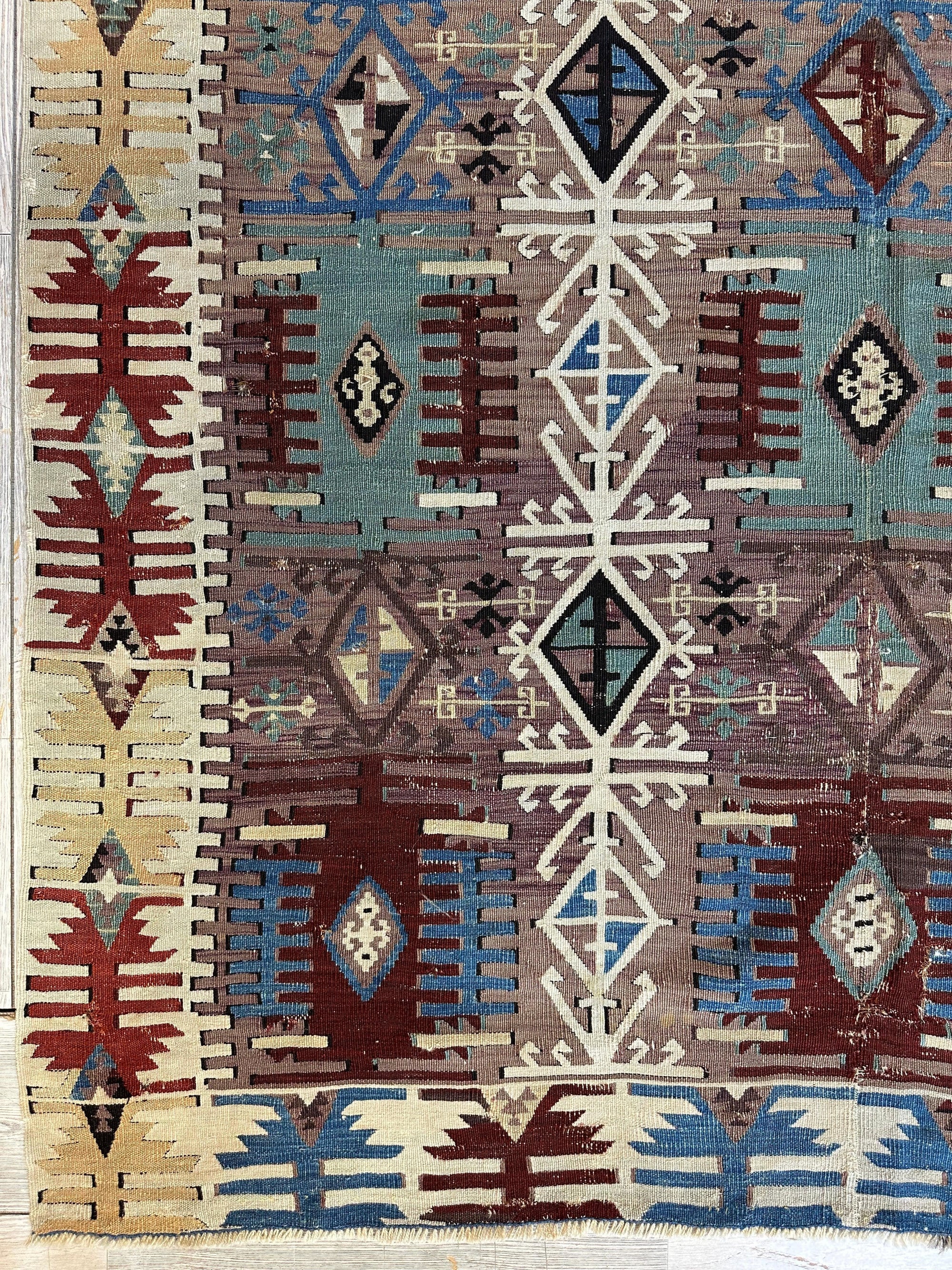 Reyhanli Anatolian 19th C Antique One Of A Kind Kilim Rug 5’ x 8’3” by Rugistan - product image 2 for Resin Society