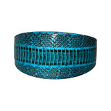 Turquoise & Black 3-inch wide snake pattern collar by Allysa Payne Beverly Hills displayed on a neutral background