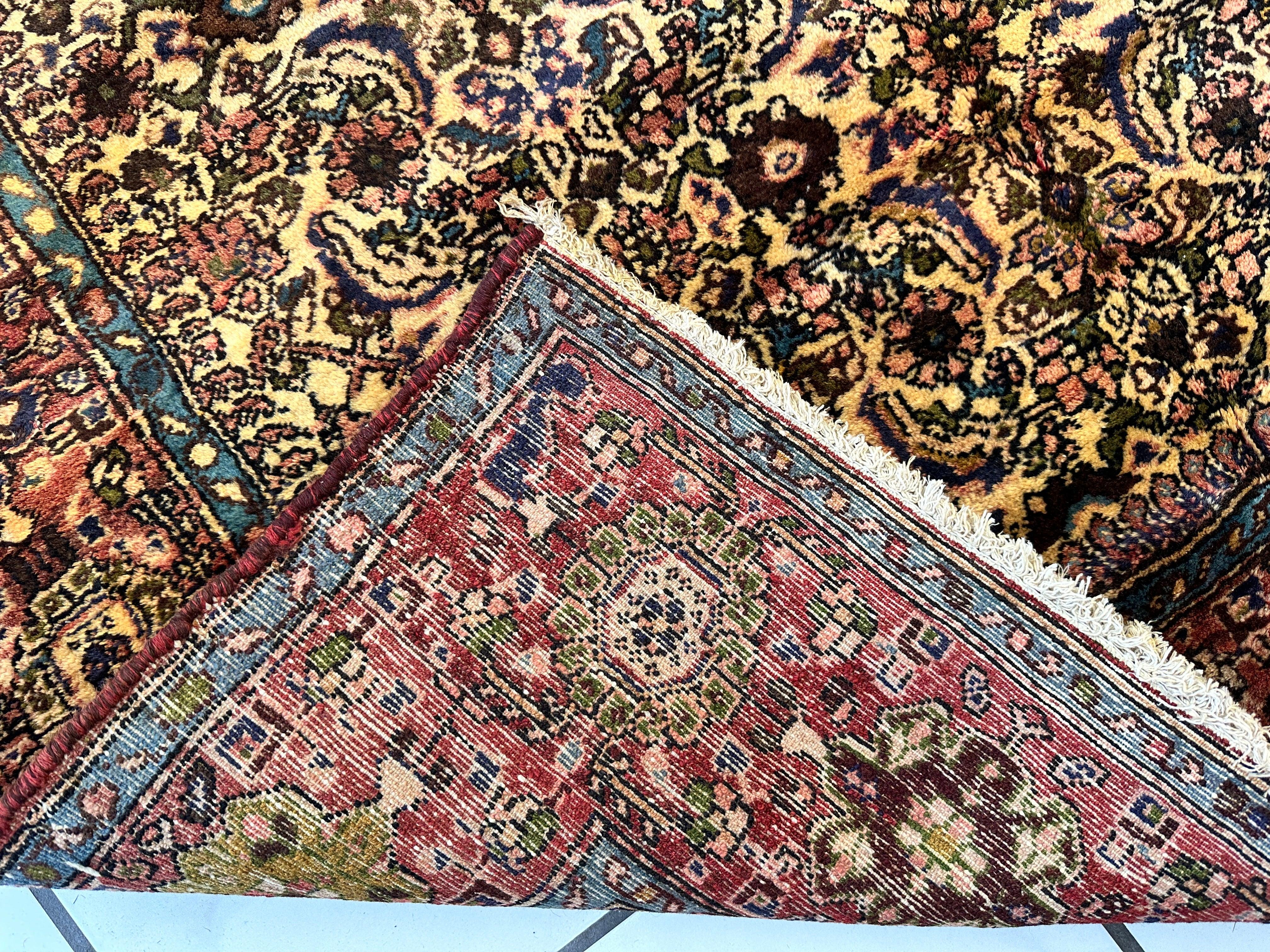 Hand-Knotted Persian Bidjar Herati Wool Runner – 4'11" x 13'2" – by Rugistan - product image 6 for Resin Society