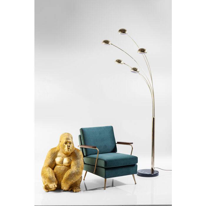 Deco Figurine Monkey Gorilla Side XL Gold 76cm