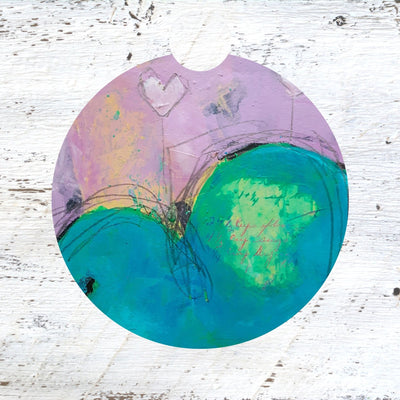 Car Coaster: Blue Heart. Artist Christi Dreese by Dreese Fine Art - Resin Society