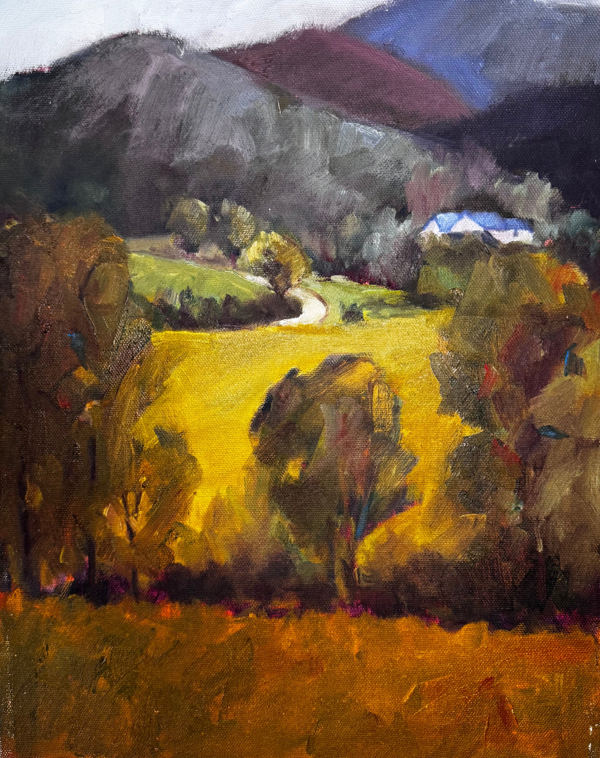 Detailed plein air painting titled 'One' on an 11x14 gallery wrap canvas by John Beard Collection