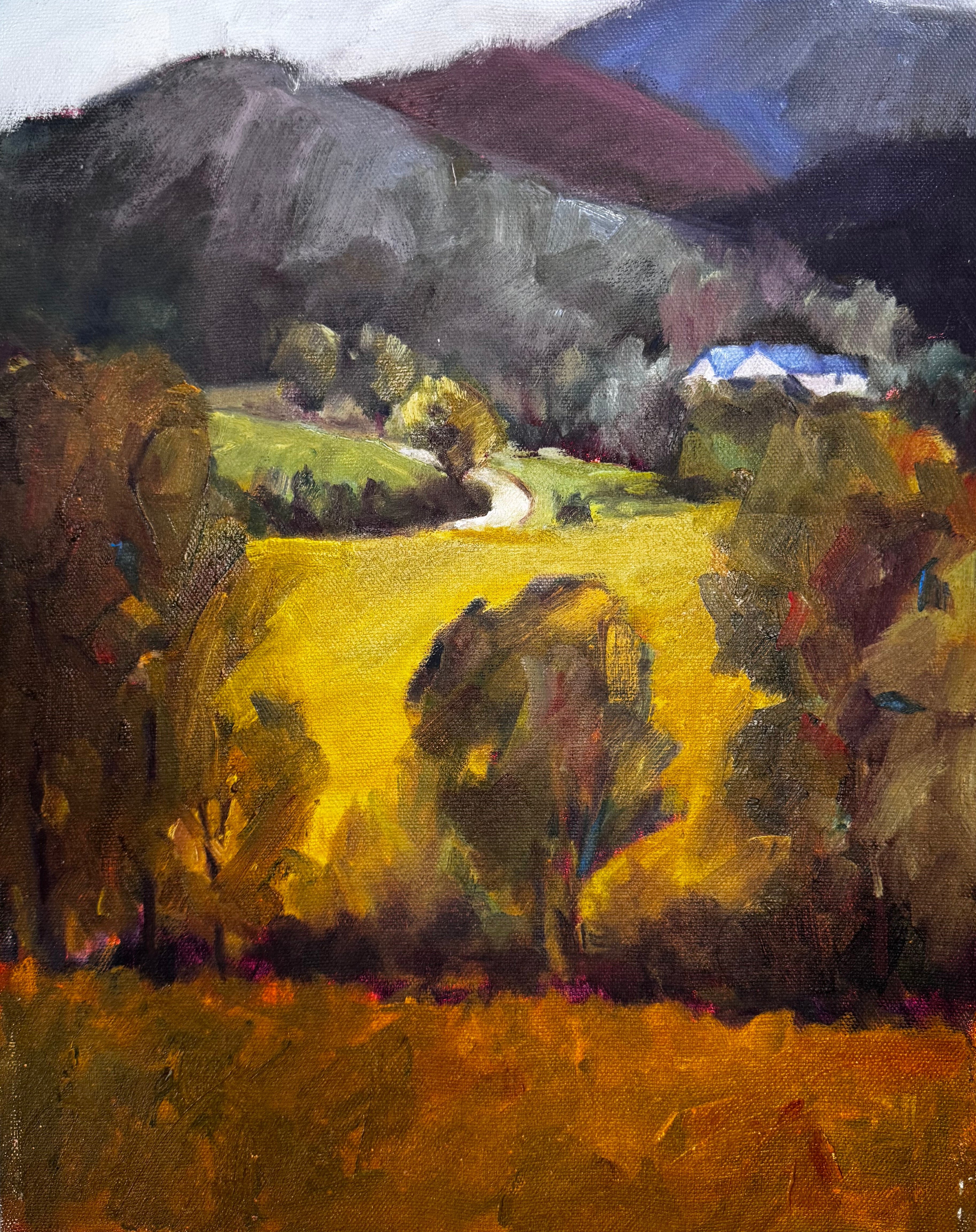 Detailed plein air painting titled 'One' on an 11x14 gallery wrap canvas by John Beard Collection