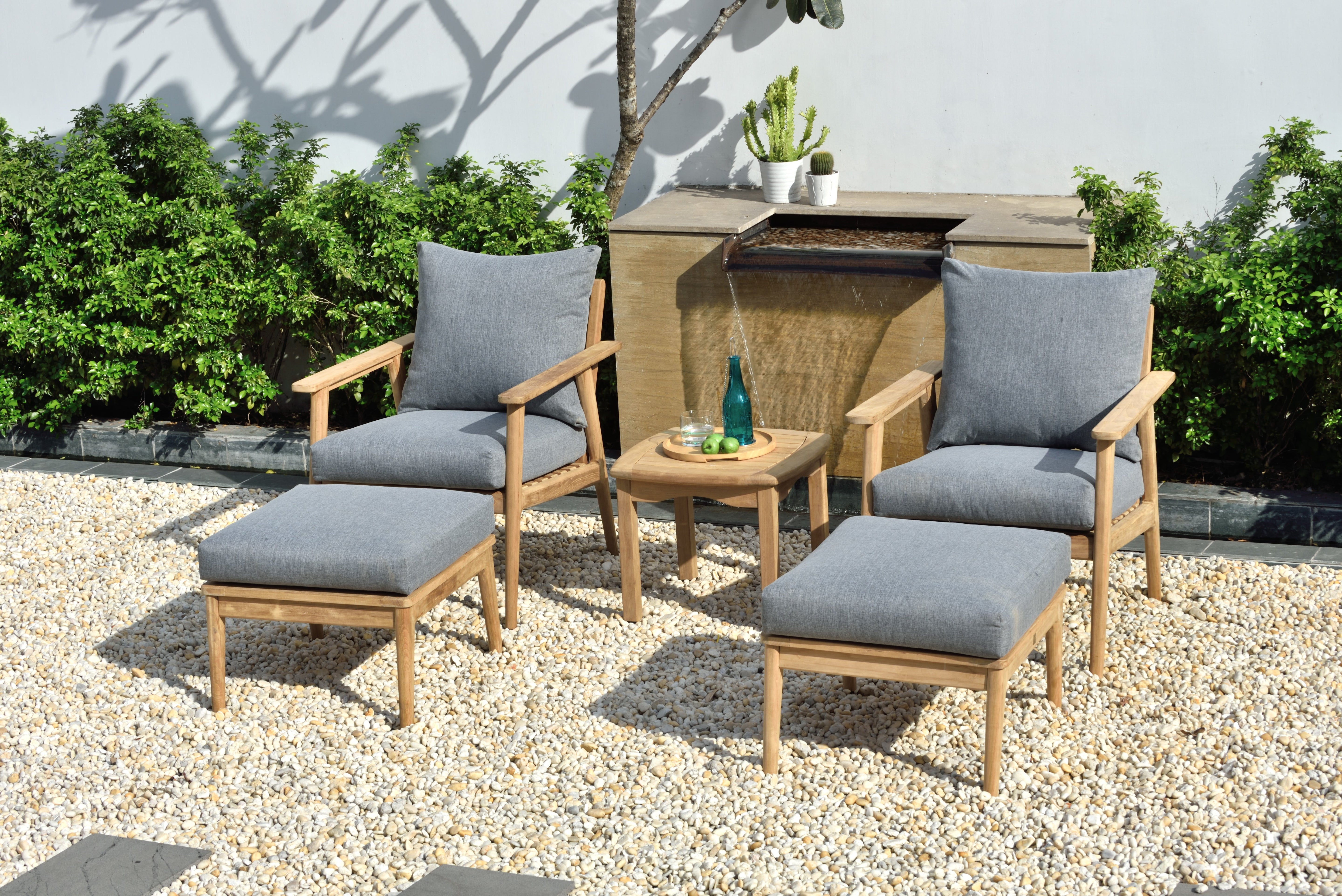 Eve FSC Teak Outdoor Conversation Set with Cushions by LifestyleGarden US - product image 4 for Resin Society