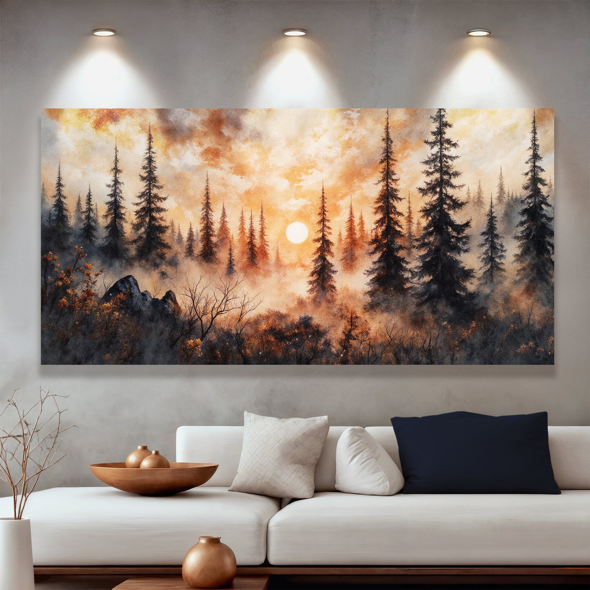 Rustic Forest Sunset Wall Art by Tailored Canvases - main product image for Resin Society